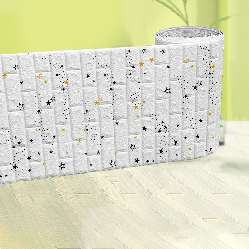 Sikunuo | Modern Pearl Wainscoting Waterproof PVC Wall Access Panel Peel and Stick Wall Tile
