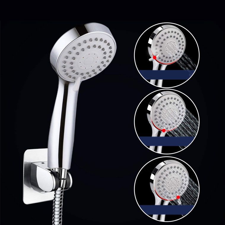Sikunuo | 4-Setting Silver Shower Set Concealed Wall Mount Holder Tee with Outlet