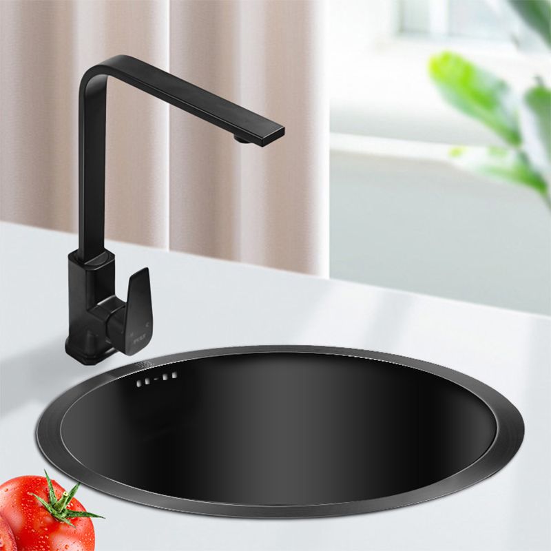 Sikunuo | Classic Round Sink Stainless Steel Built-in Sink Non-Slip Round Basin for the Kitchen