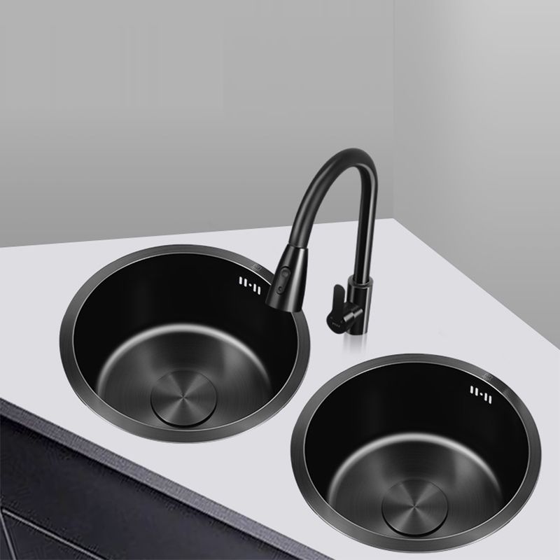 Sikunuo | Classic Round Sink Stainless Steel Built-in Sink Non-Slip Round Basin for the Kitchen