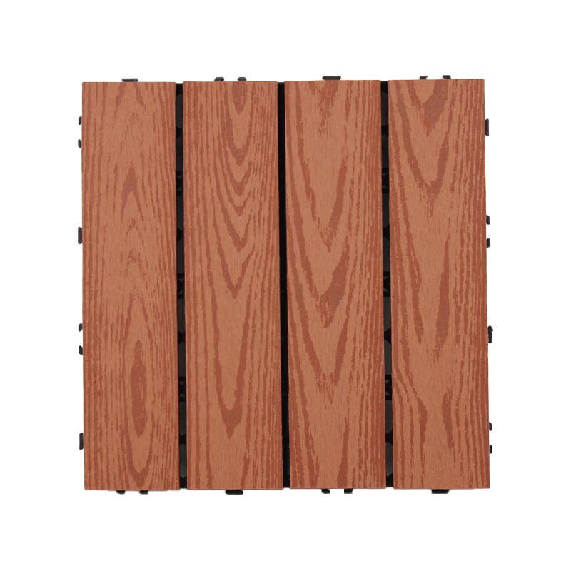 Sikunuo | Square Click Patio Floor Tiles Stripe Pattern Tile Set Floorboard