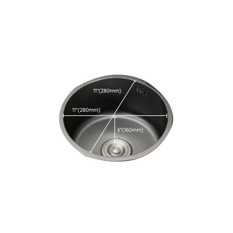 Sikunuo | Kitchen Sink Round Single Bowl Color and Scratch Resistant Under-mounted Stainless Steel Kitchen Sink