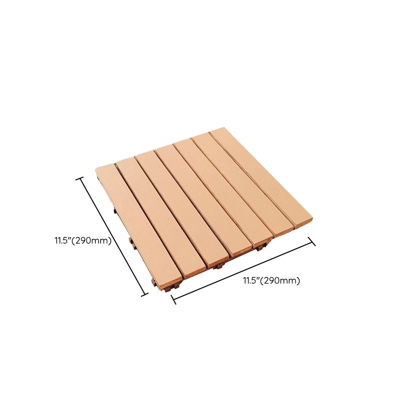 Sikunuo | Yellow 6-Slat Square Wood Floor Tiles Click System Floor Tiles