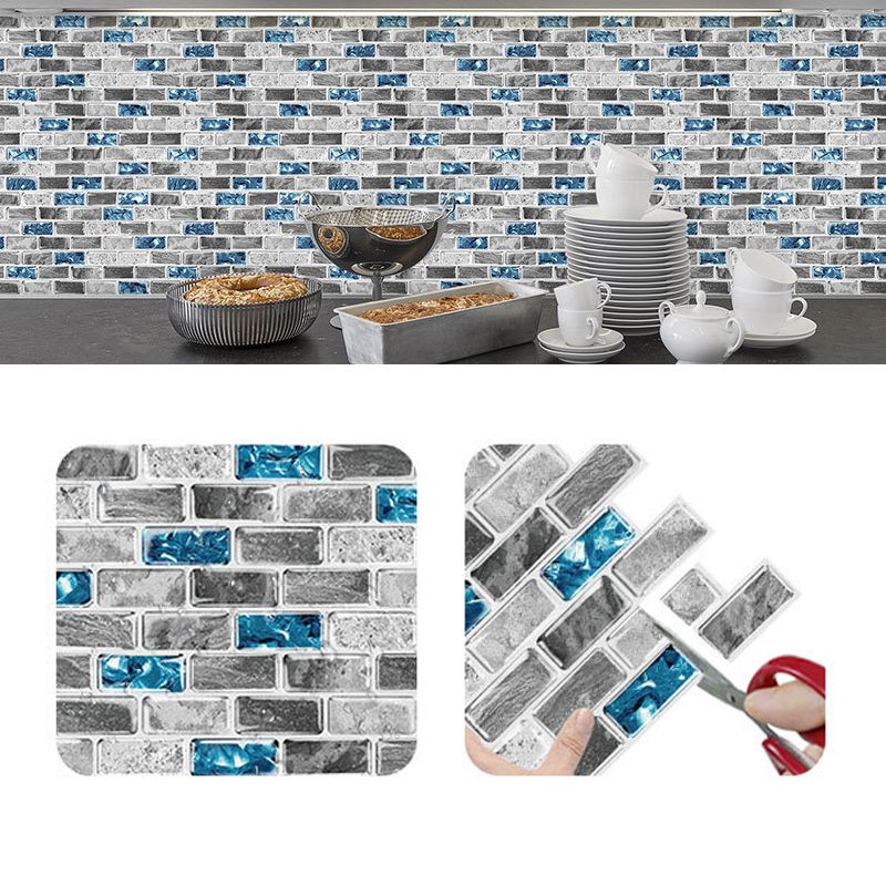 Sikunuo | Peel and Stick Wall Tile Water Repellent Rectangle PVC Peel & Stick Subway Tile