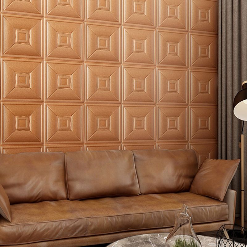 Sikunuo | Glam Style Foam Water-Resistant Wall Cladding Living Room 3D Embossing Wall Cladding
