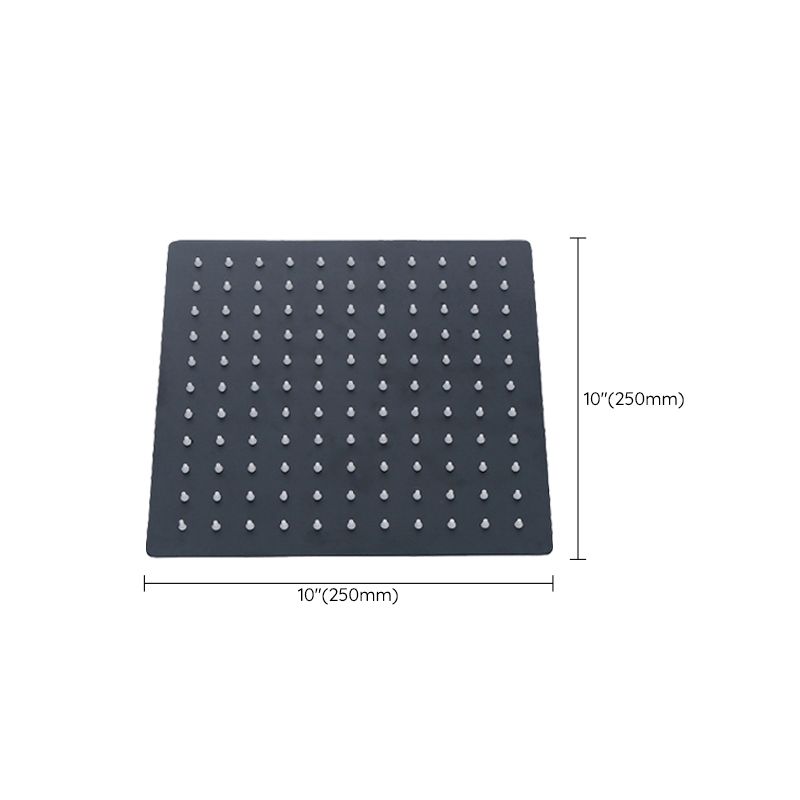 Sikunuo | Black Square Fixed Shower Head Modern Style Wall Mounted Shower Head