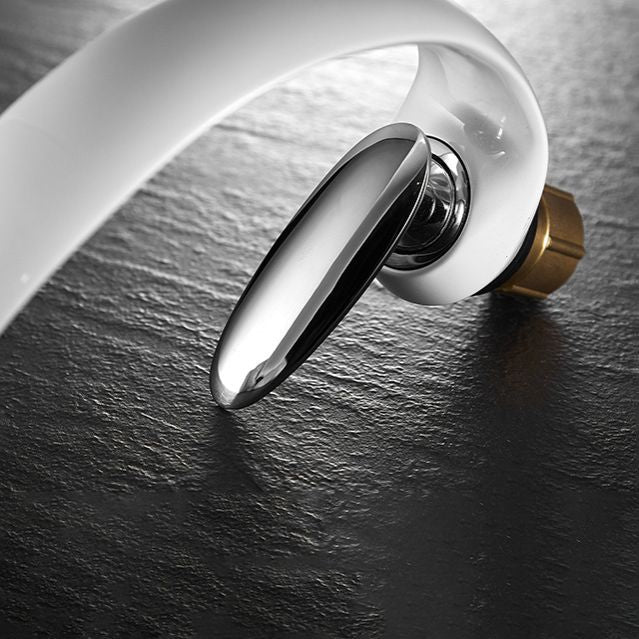 Sikunuo | Unique Bathroom Waterfall Spout Brass Basin Faucet