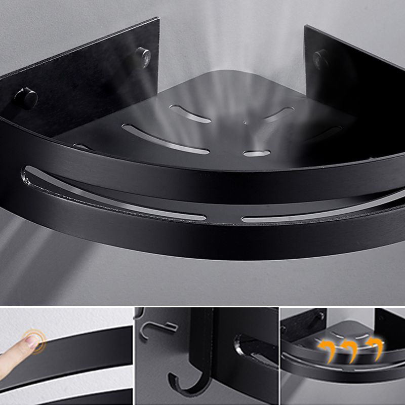 Sikunuo | Matt Black Modern Bathroom Accessory Set, Set of 3, Bathroom Shelf