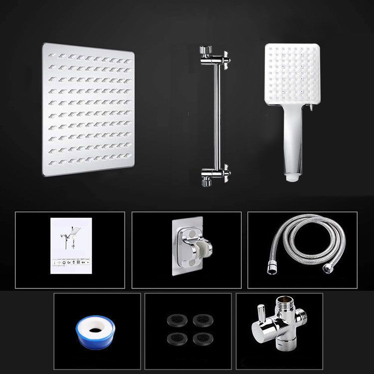 Sikunuo | Pull down Dual Shower Head Square High Arch Shower Head Combo in Chrome