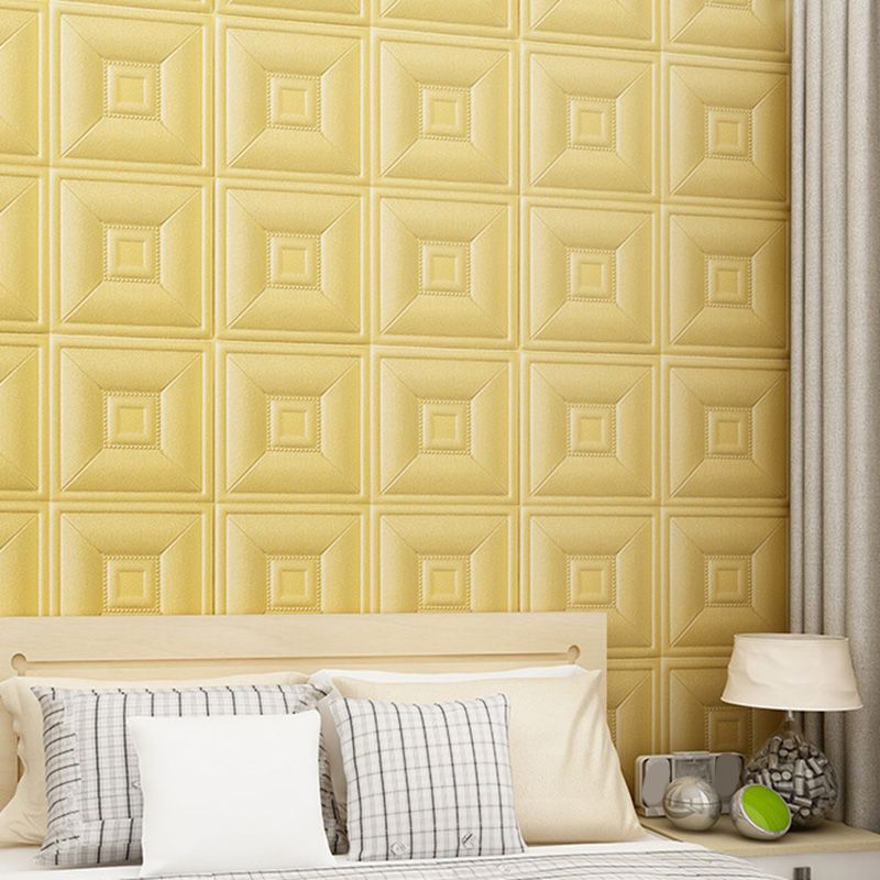 Sikunuo | Glam Style Foam Water-Resistant Wall Cladding Living Room 3D Embossing Wall Cladding