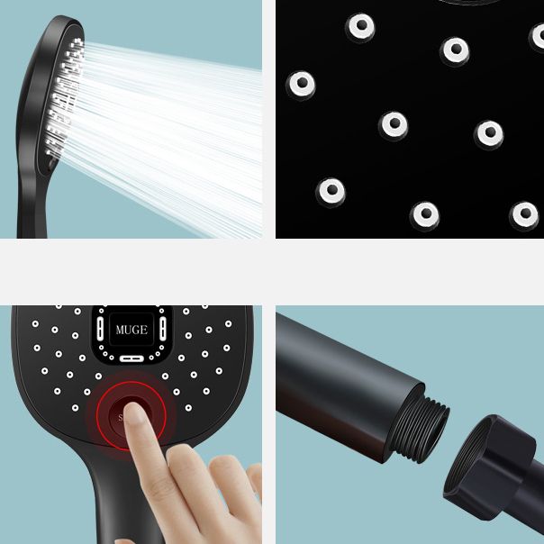 Sikunuo | Contemporary Handheld Supercharged Shower Head Square Metal Spray Head