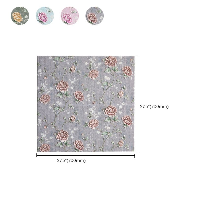 Sikunuo | Modern Wall Panel 3D Floral Print Peel and Stick Waterproof Wall Covering
