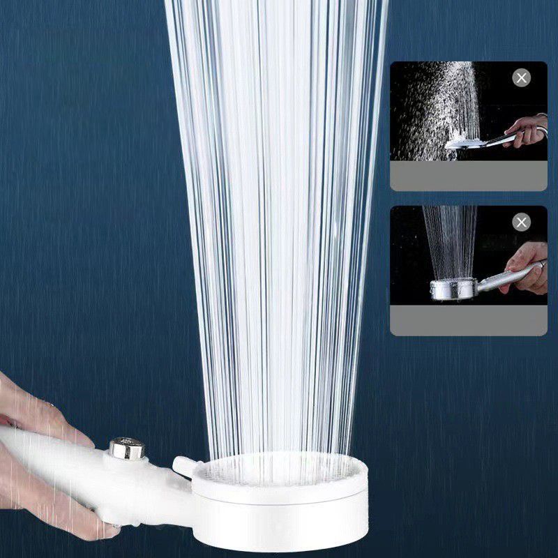 Sikunuo | 5 Sprays Shower Head Round Wall Mounted Plastic Wall Connector Holder Handheld Shower Head