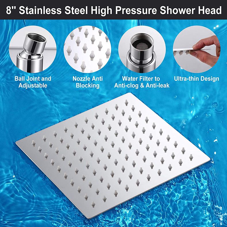 Sikunuo | Square Shape Double Shower Heads Modern Home Metal Double Shower Heads