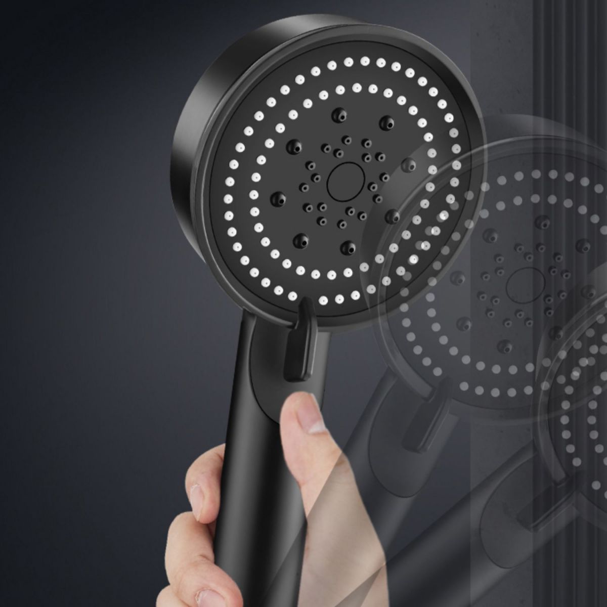 Sikunuo | Round Hand Shower Adjustable Spray Pattern Wall Mounted Shower Head
