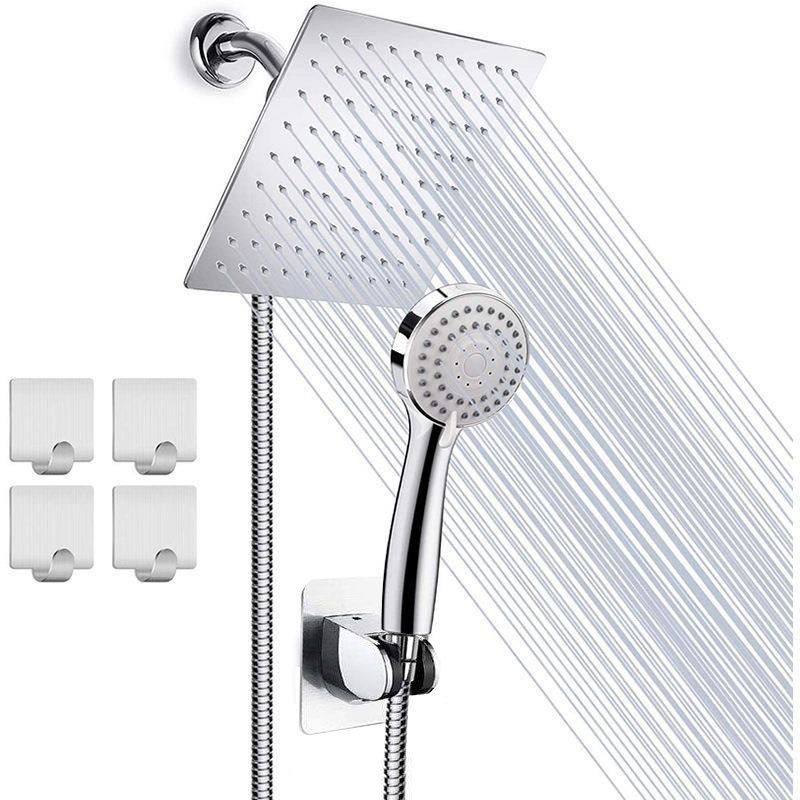 Sikunuo | Modern Pull-Down Dual Showerhead Square High Arch Showerhead Combination