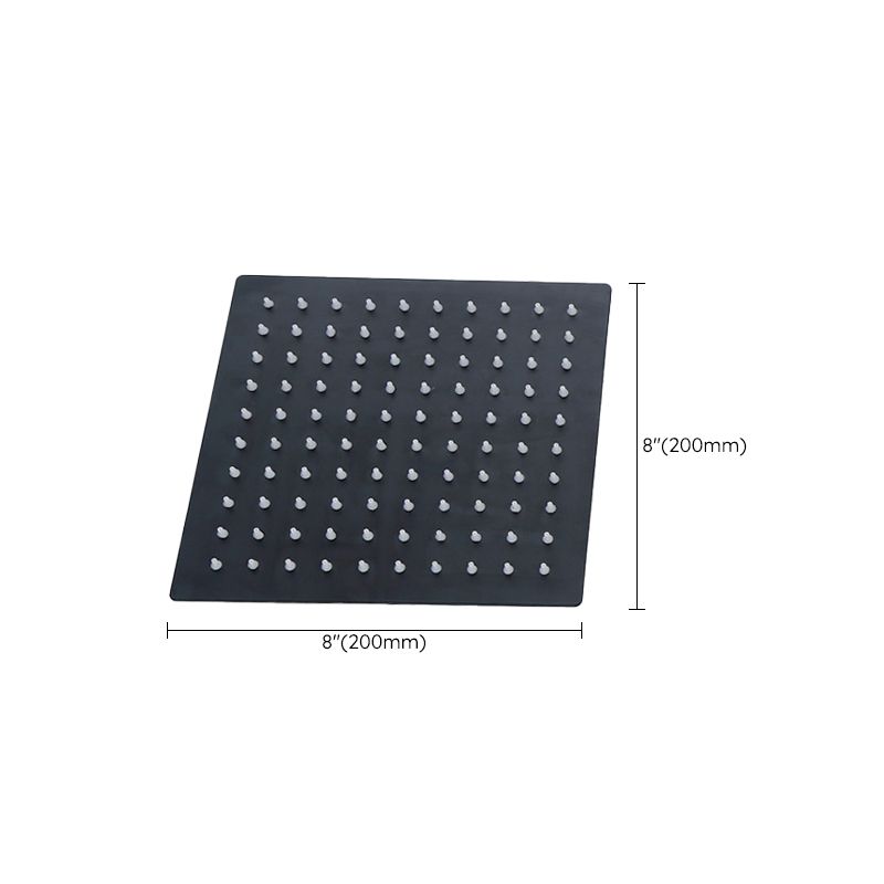 Sikunuo | Black Square Fixed Shower Head Modern Style Wall Mounted Shower Head