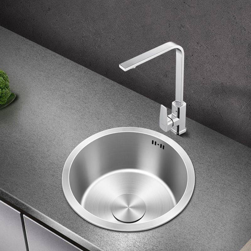 Sikunuo | Contemporary Style Kitchen Sink Stainless Steel Round Kitchen Sink