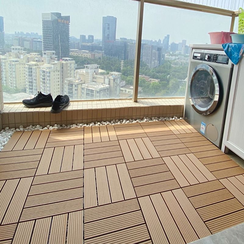 Sikunuo | Square PVC Deck/Patio Floor Tiles Interlocking Installation Outdoor Patio Tiles