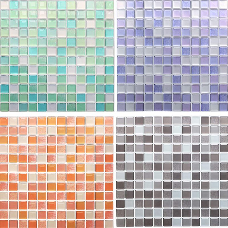 Sikunuo | Plastic Peel & Stick Mosaic Tile Waterproof Peel & Stick Mosaic Tile with Square Shape