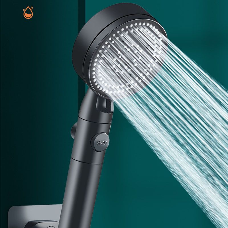 Sikunuo | Metal Black Shower Head Self-Cleaning Standard Round Hand Shower