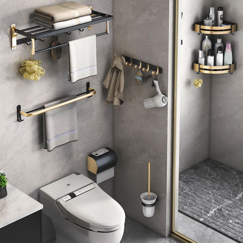 Sikunuo | Black & Brass Bathroom Set Modern Style Bathroom Accessories As Individual Piece Or As Set