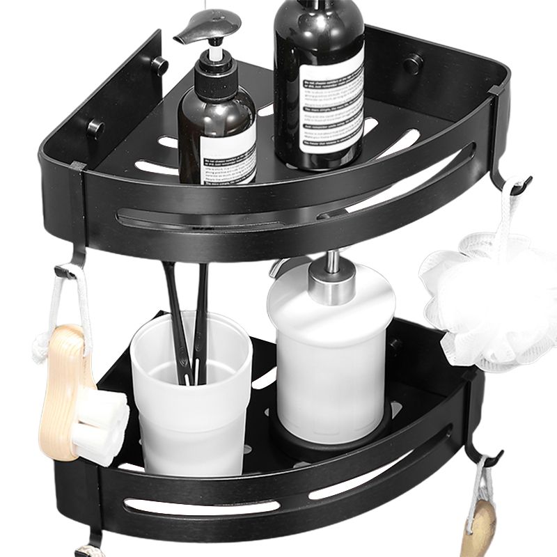 Sikunuo | Black/Silver Bath Set Modern 1/2/3-Piece Anti-Rust Bath Rack