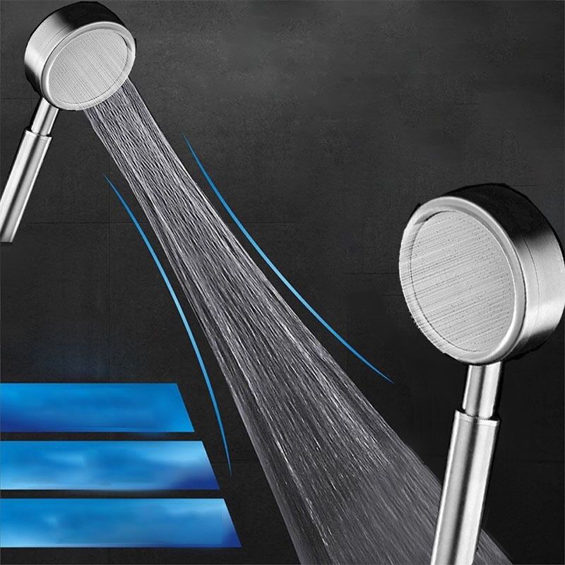 Sikunuo | Classic Shower Head Round Metal Handheld Shower Head in Silver