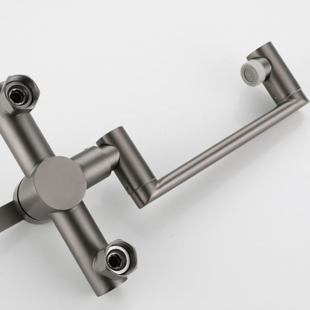 Sikunuo | Modern Wall-Mount Kitchen Faucet Single Handle Faucet in Chrome