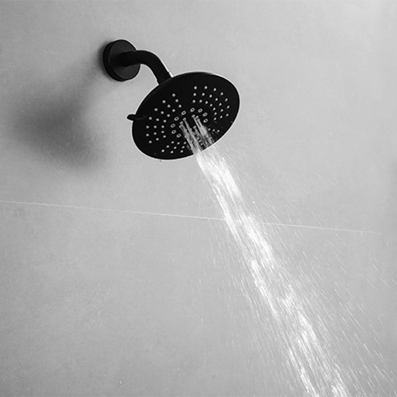 Sikunuo | Round Fixed Shower Head Matte Black 5 Spray Patterns Wall Mounted Shower Head