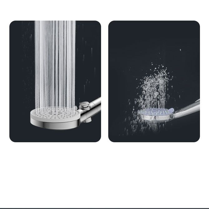 Sikunuo | Contemporary Hand Shower Round Shower Head Combo in Silver