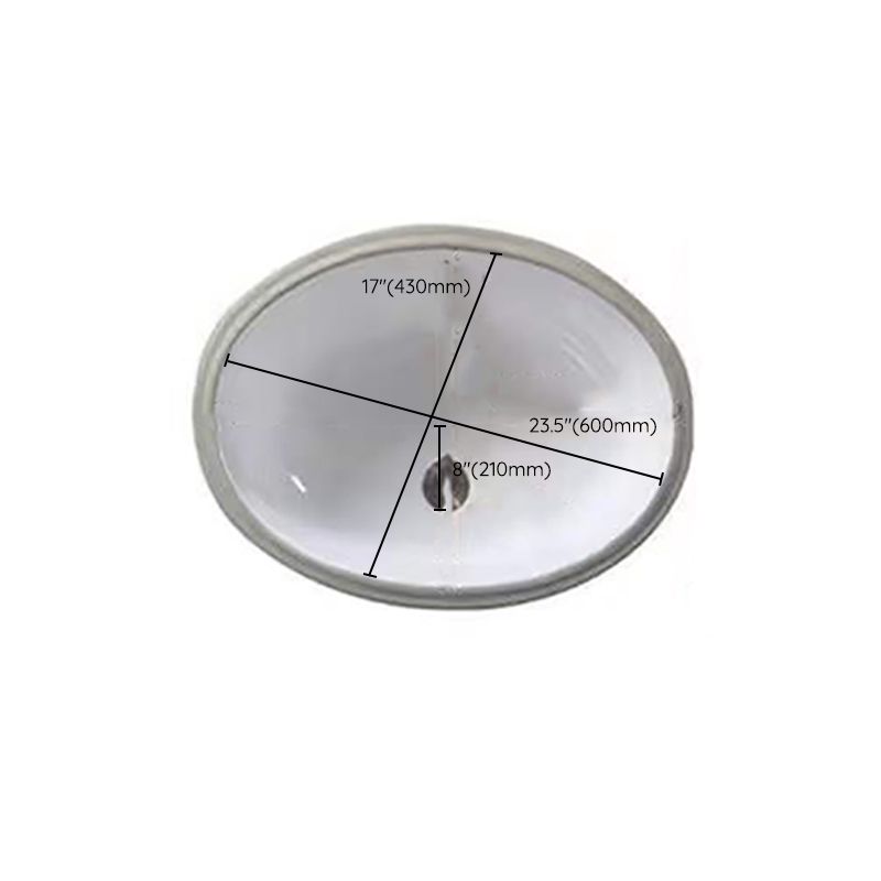 Sikunuo | Modern Under-mount Sink Oval Porcelain with Pop-Up Drain Sink