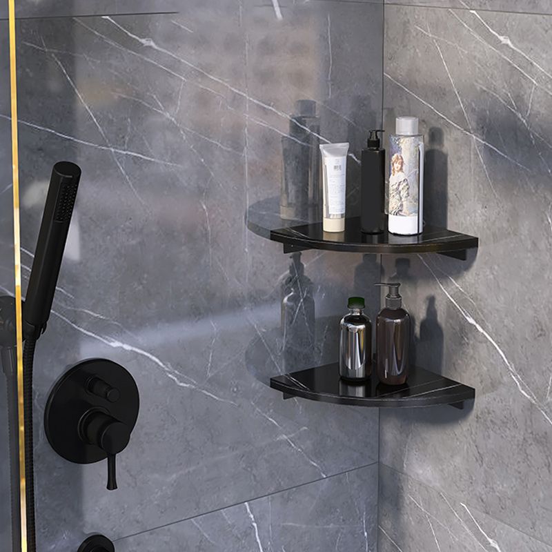 Sikunuo | 3-piece modern bathroom accessory set marble and metal bathroom shelf