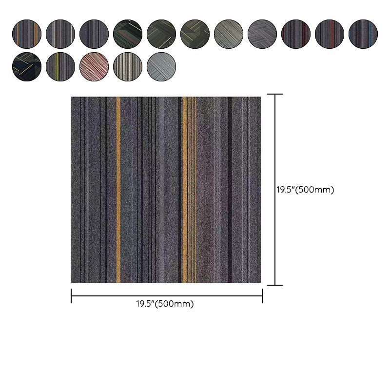 Sikunuo | Dark Color Level Loop Carpet Tile Non-Slip Self-Adhesive Indoor Office Carpet Tiles