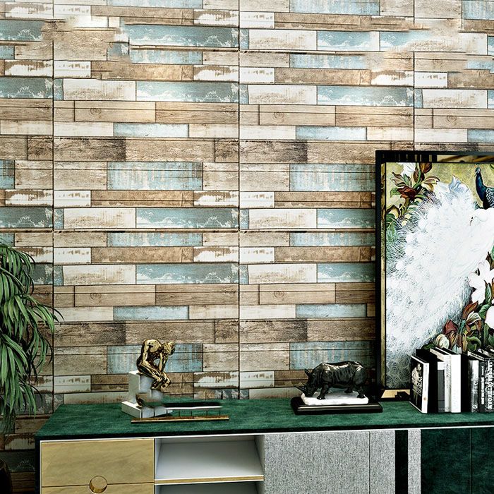 Sikunuo | Farmhouse Wall Plank 3D Brick Bedroom and Living Room Wall Panel Set of 10