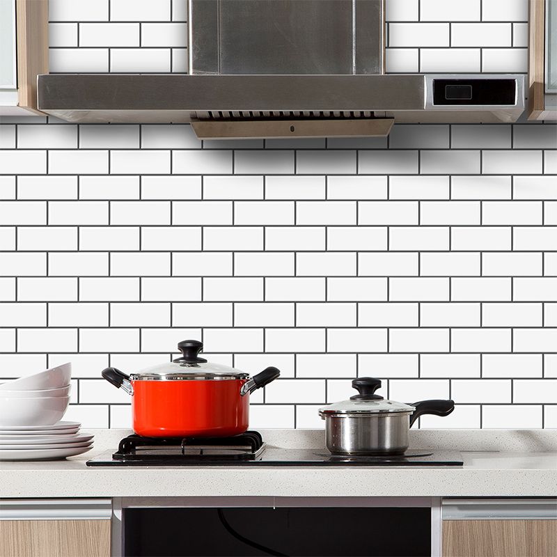 Sikunuo | Tile Peel & Stick Rectangle Waterproof Solid Plastic Peel & Stick Subway Tile for Shower