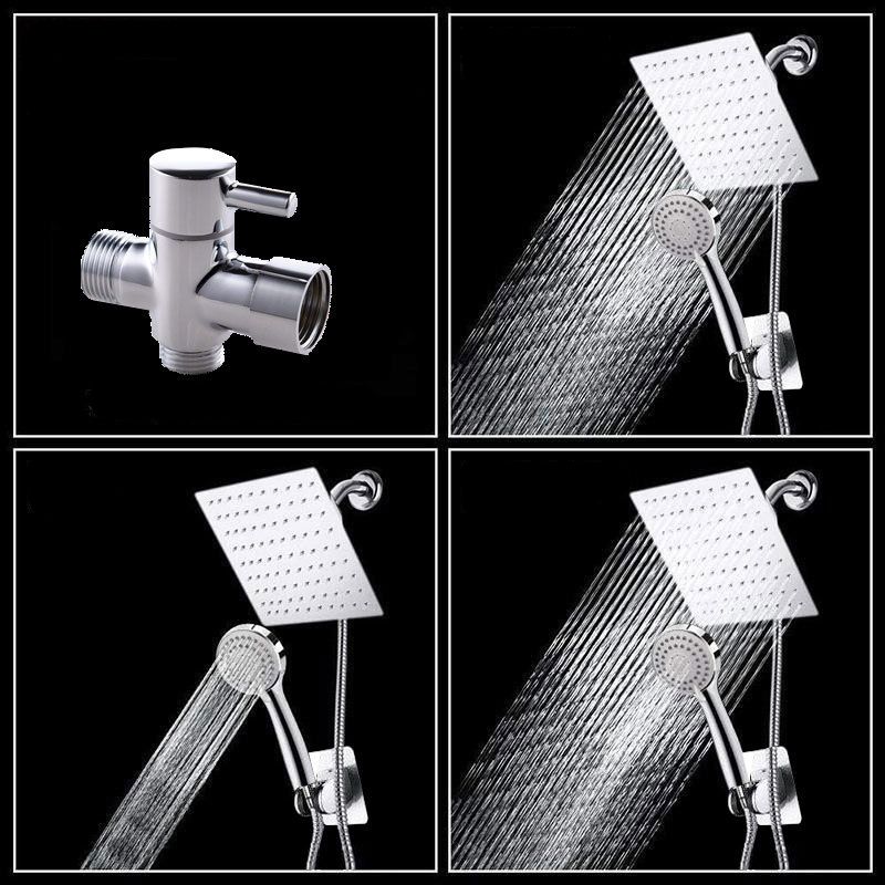 Sikunuo | Modern Pull-Down Dual Showerhead Square High Arch Showerhead Combination