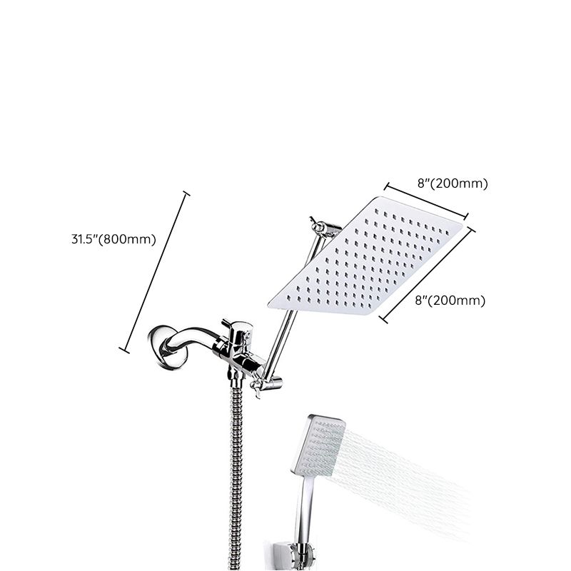 Sikunuo | Contemporary Shower Combination Shower Head with Double Shower Head Ceiling Mounted Square Shower Head