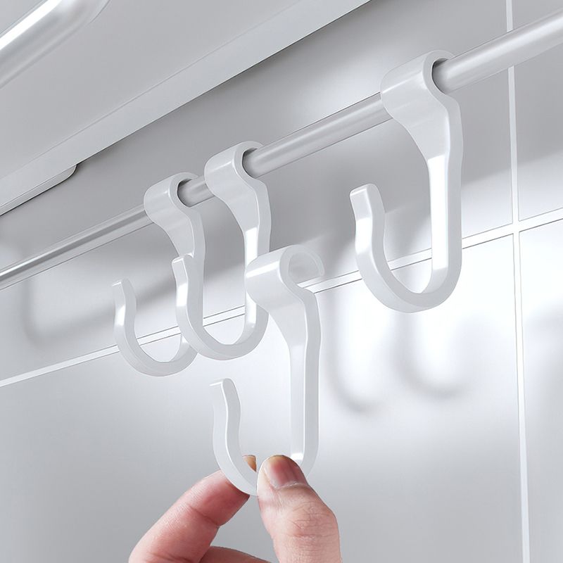 Sikunuo | White Bathroom Set Modern 1/2/3 - Pieces Stainless Steel Bathroom Shelf
