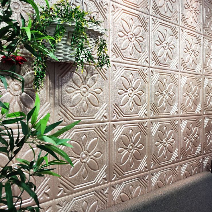 Sikunuo | Modern Wall Panel Floral 3D Print Peel and Stick Waterproof Wall Panels