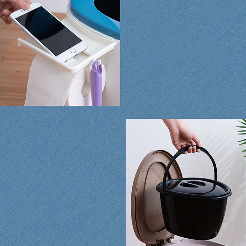 Sikunuo | Modern Flush Toilet Plastic Round Floor Mounted Toilet Bowl for Bathroom