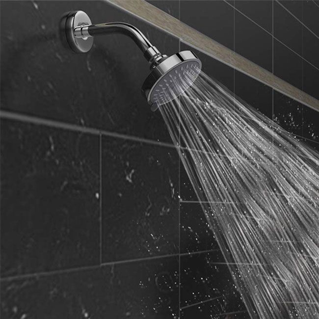 Sikunuo | Modern Standard 5 Settings Shower Head Round Metal Adjustable Spray Pattern Shower Head