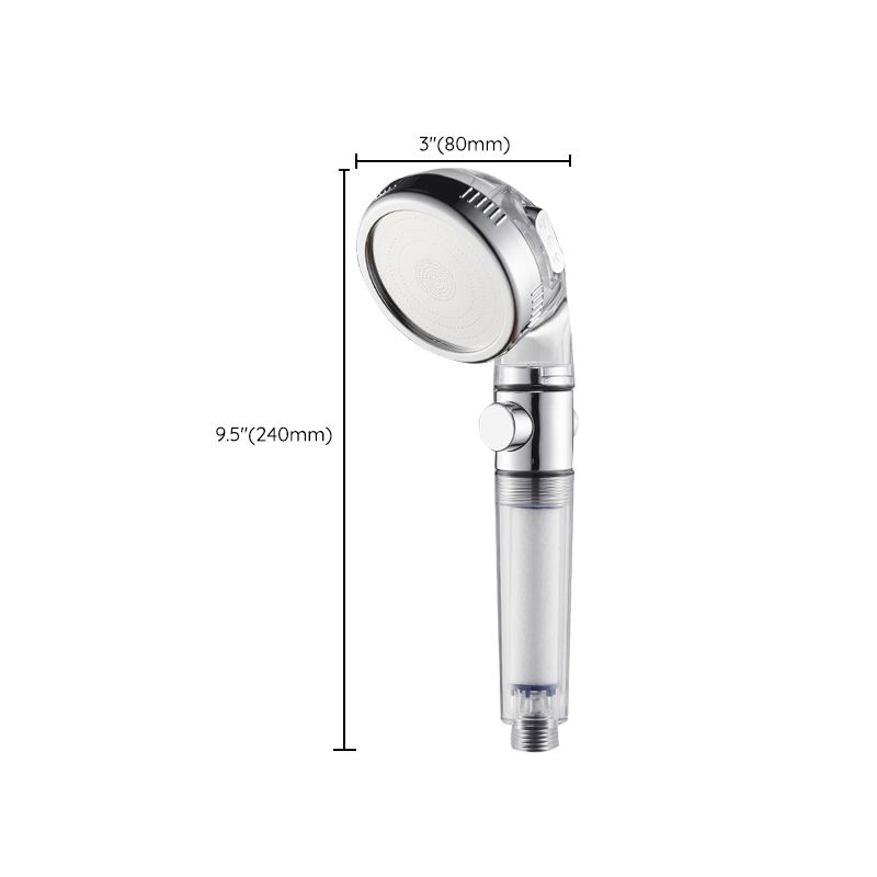 Sikunuo | Modern Handheld Shower Head Round Filter Ball Spray Head in Silver
