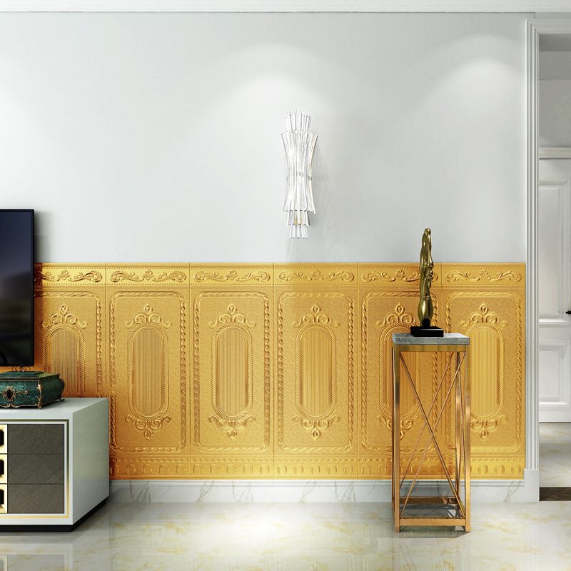 Sikunuo | Glam Style Wall Cladding Living Room Peel and Stick 3D Embossed Waterproof Wall Cladding