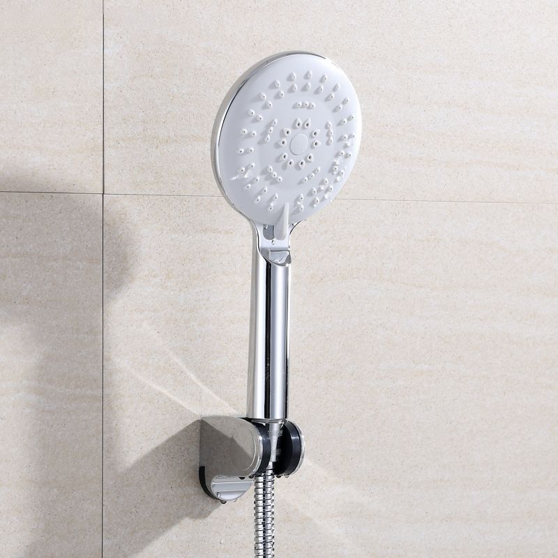 Sikunuo | Silver Shower Head Combo Metal Modern 5 Spray Pattern Shower Heads
