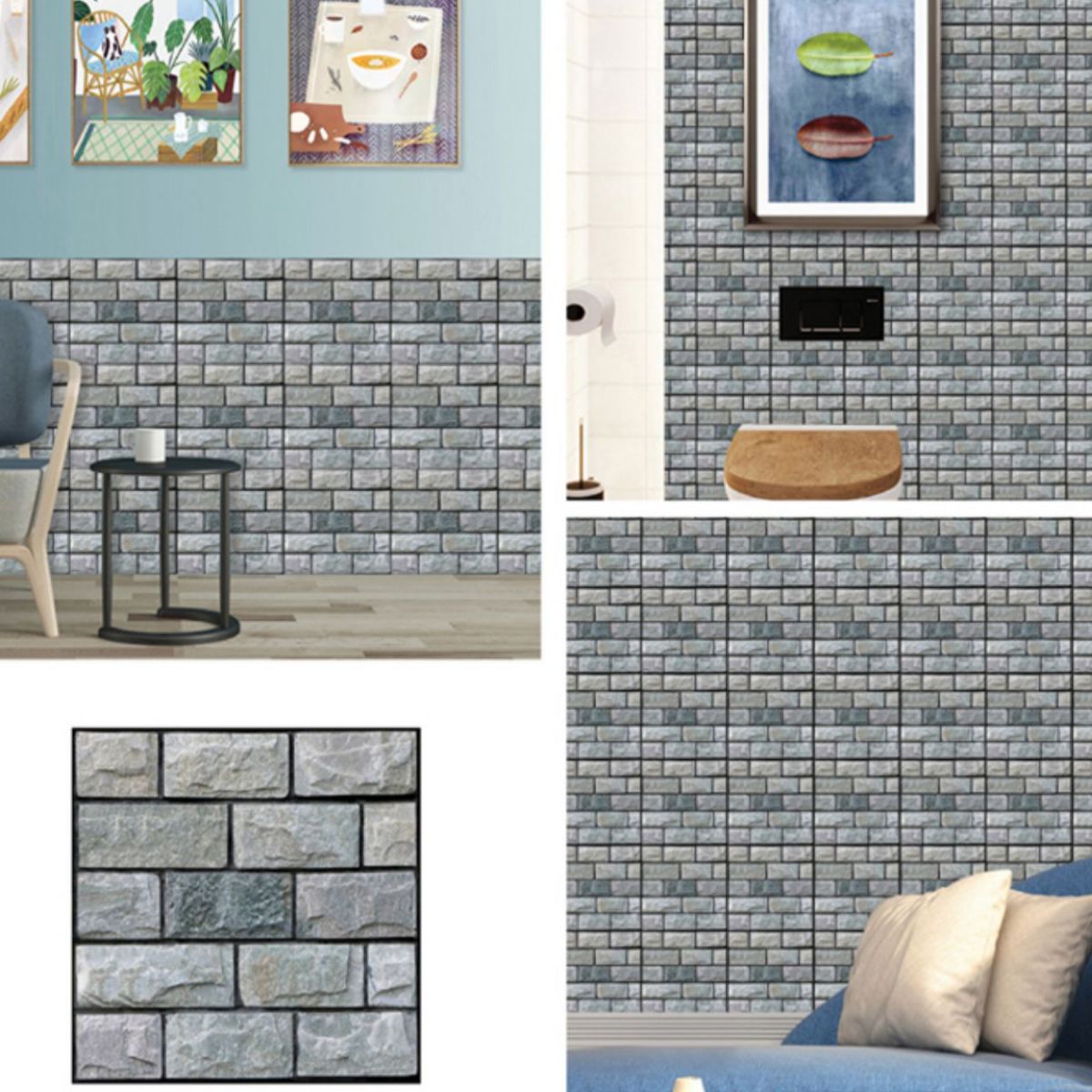 3D Embossed Plastic Wall Panels, 20-Piece Mosaic Set