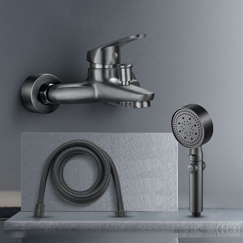 Sikunuo | Bathtub filler wall mount hand shower single lever handle 2 holes low arc bathtub faucet with hose