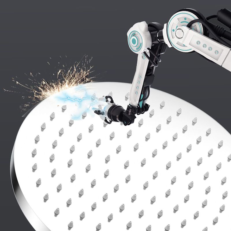 Sikunuo | Metal Shower Combo Contemporary Fixed Shower Head with Round and Rectangular Shape