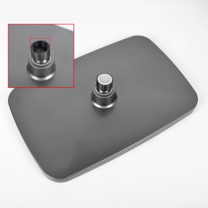 Sikunuo | Modern Gray Showerhead Combo Standard Spray Pattern Rectangular Large Showerhead