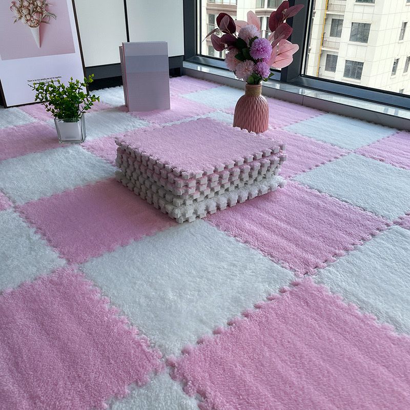 Sikunuo | Multicolored Level Loop Carpet Tile Non-Slip Composite Floor Tiles for Bedroom